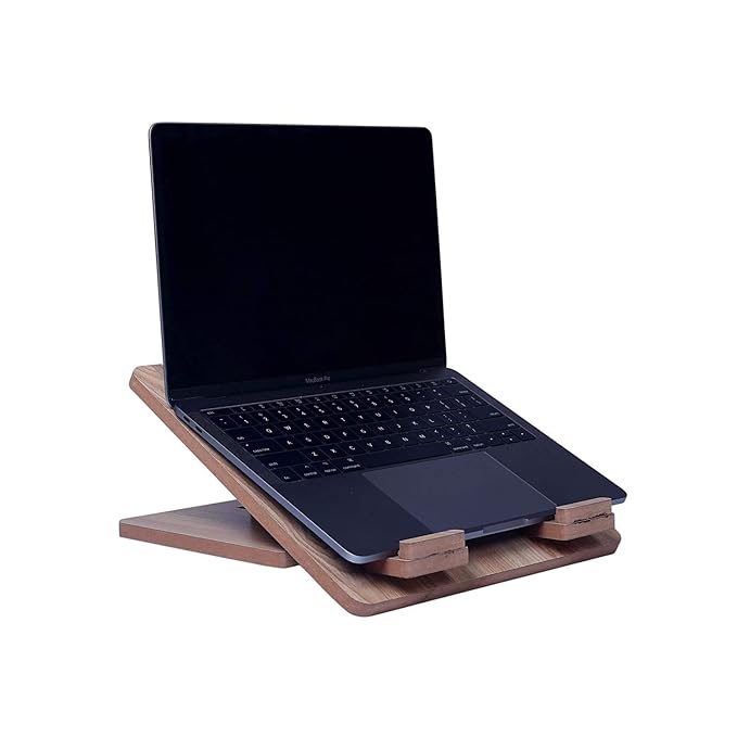 wooden laptop stand